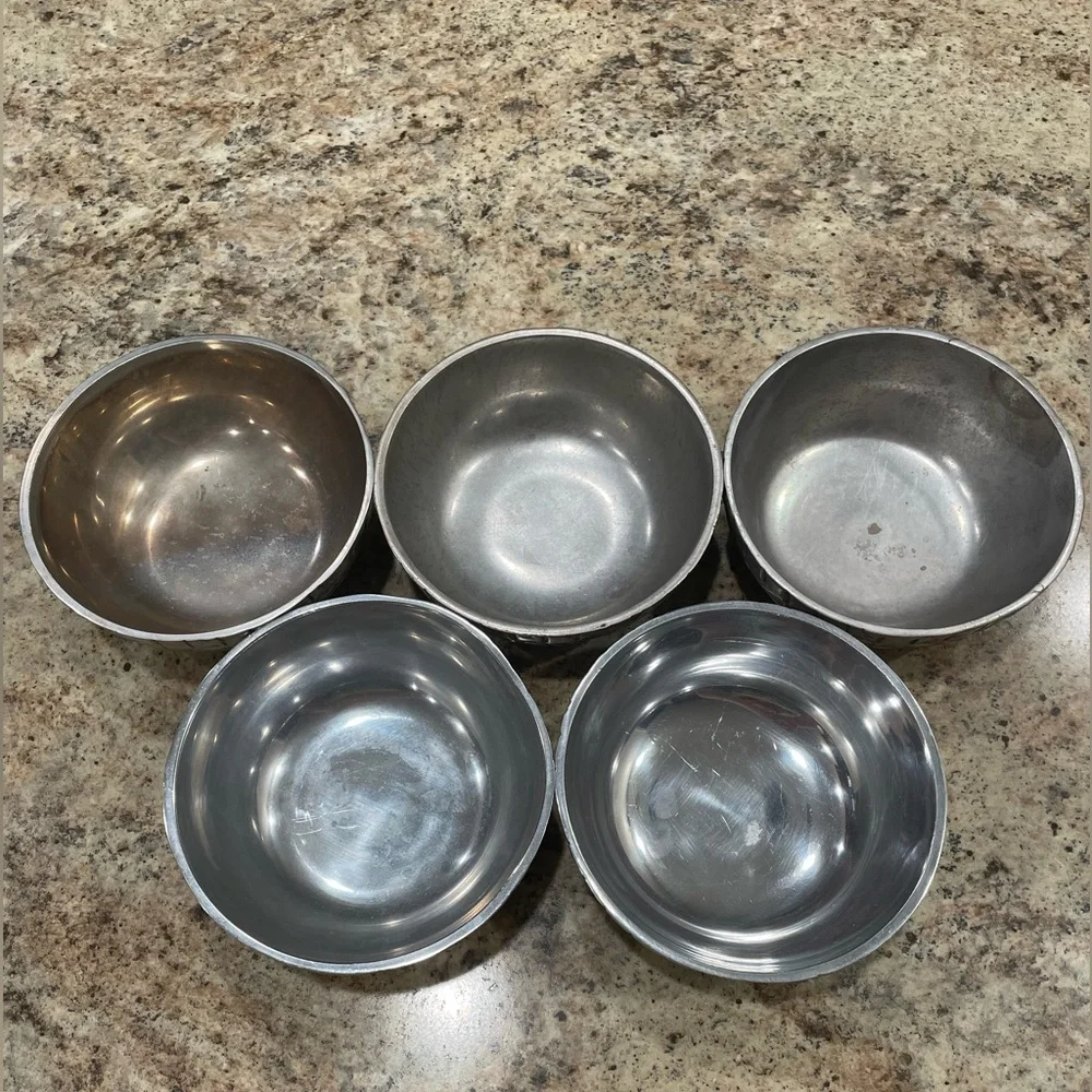 Set of 5 Towle Silversmith Candy/Nut Bowls Hammered Silver-plated Basket Weave